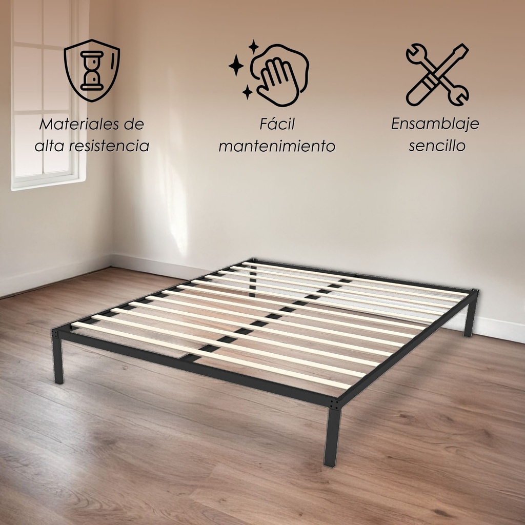 Base de Cama-Ind de Madera Matrimonial