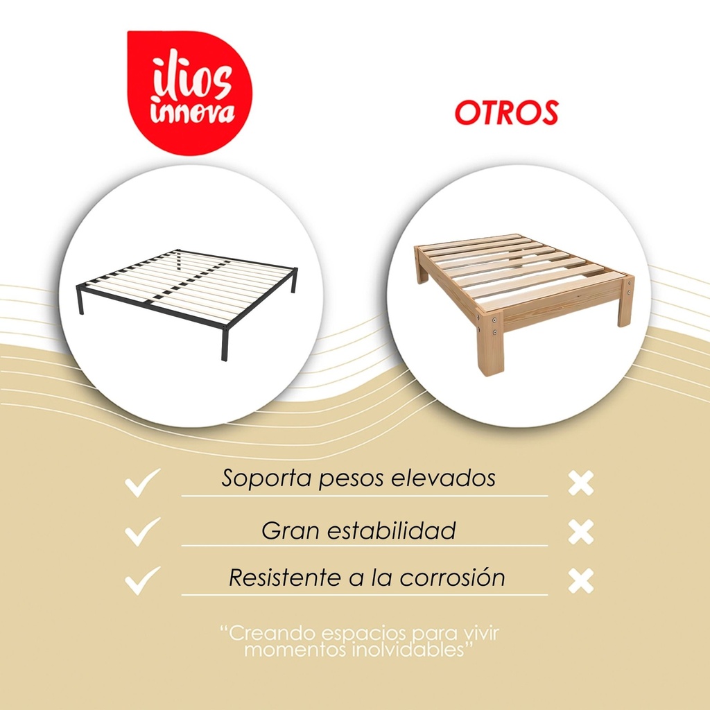 Base de Cama-Ind de Madera Matrimonial