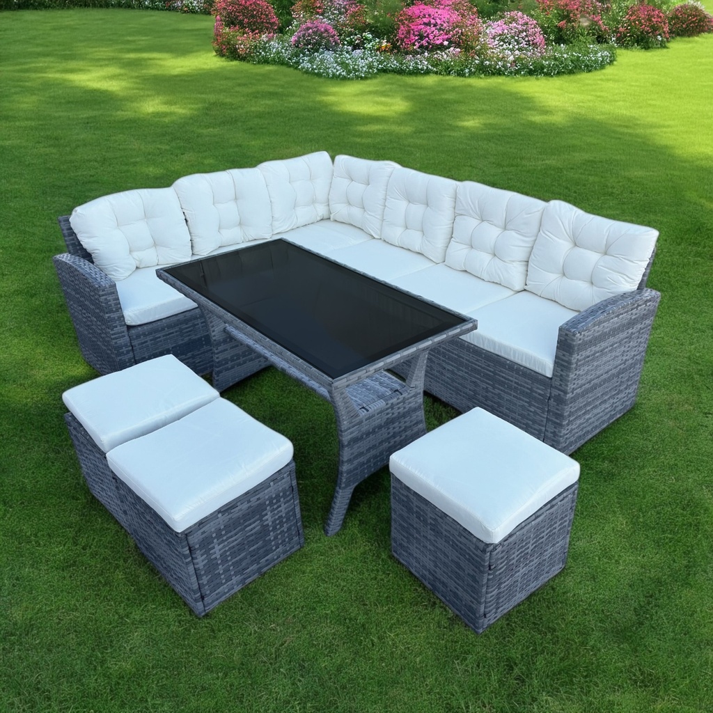 Sala Comedor para jardín Esquinera color Gris