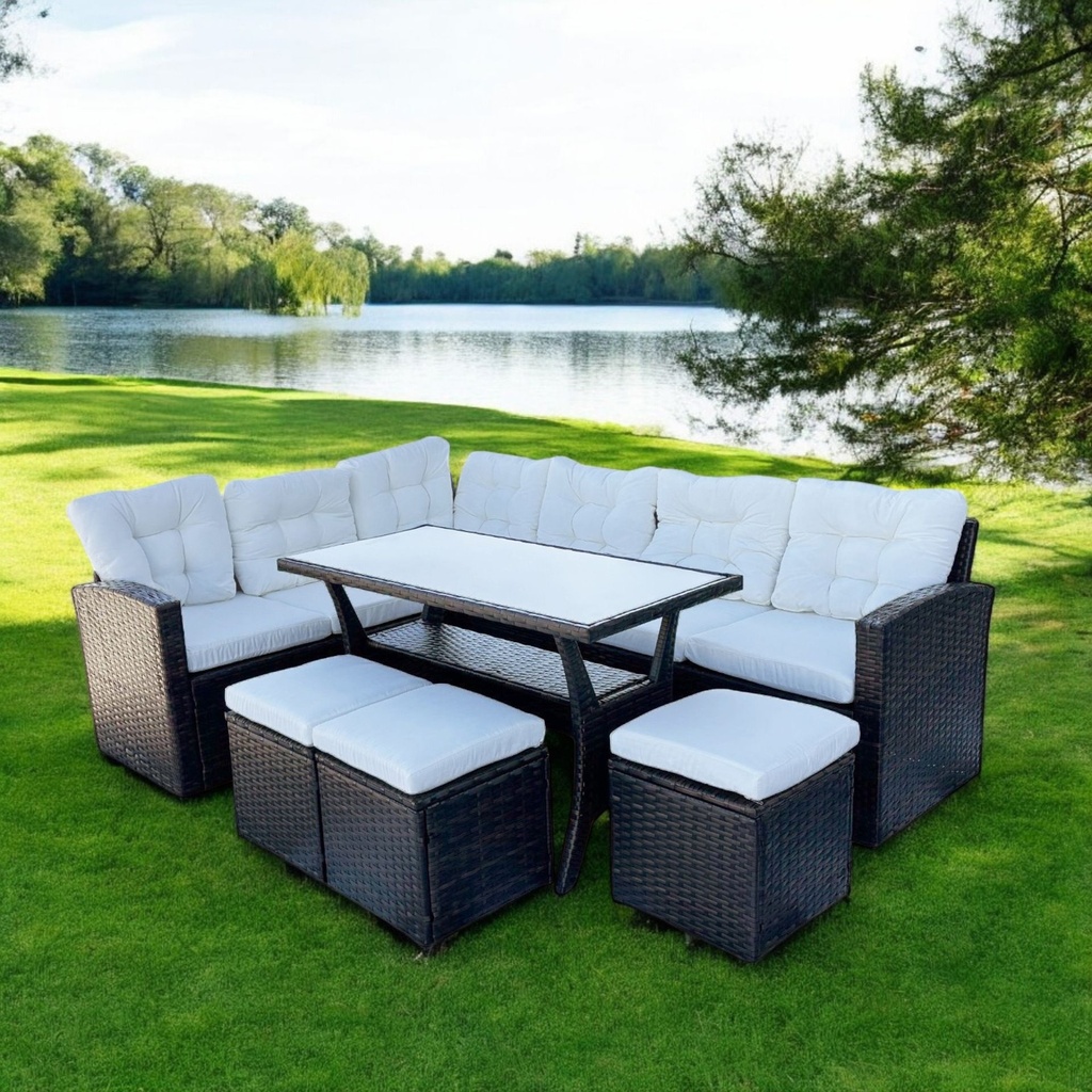 Sala Comedor para jardín Esquinera Ilios Innova color café