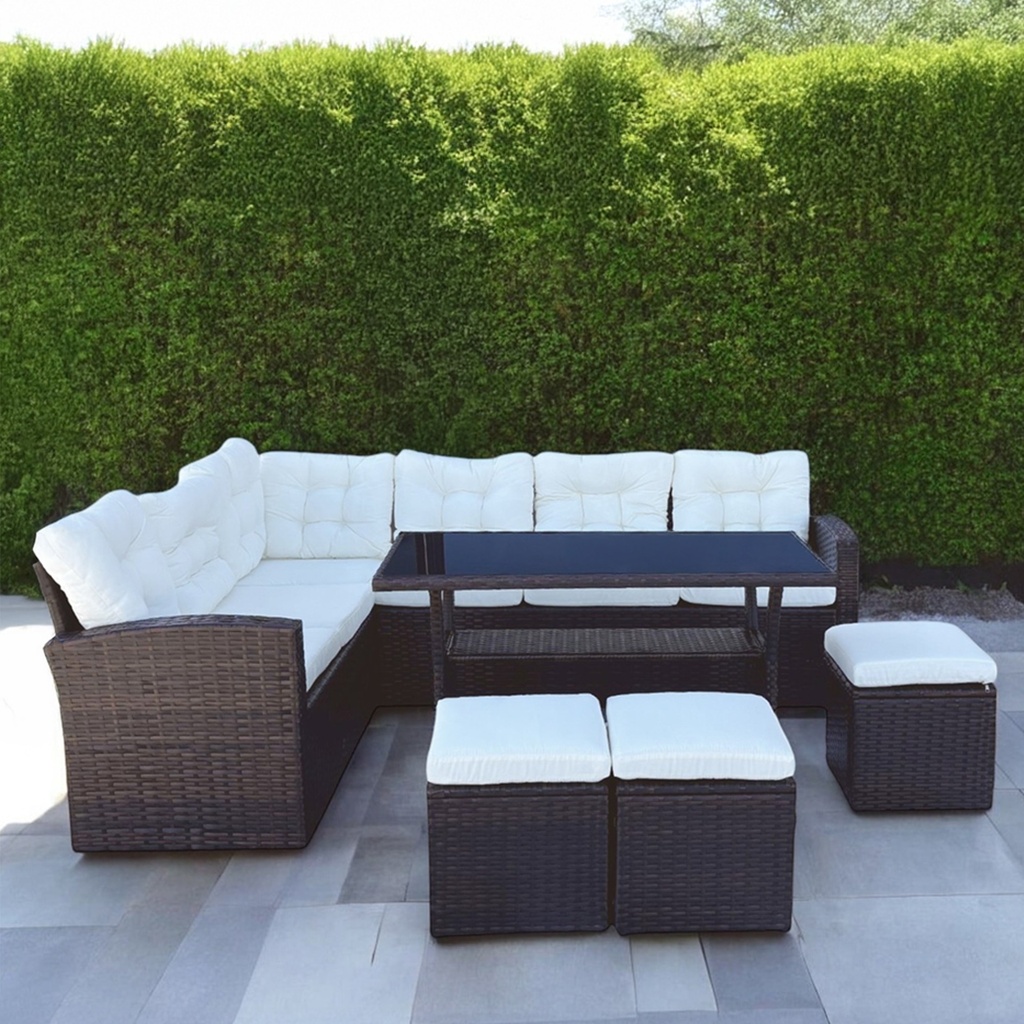 Sala Comedor para jardín Esquinera Ilios Innova color café