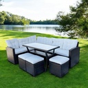 Sala Comedor para jardín Esquinera Ilios Innova color café