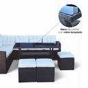 Sala Comedor para jardín Esquinera Ilios Innova color café