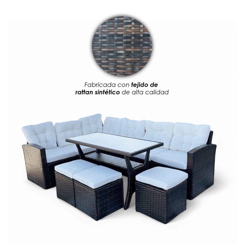 Sala Comedor para jardín Esquinera Ilios Innova color café