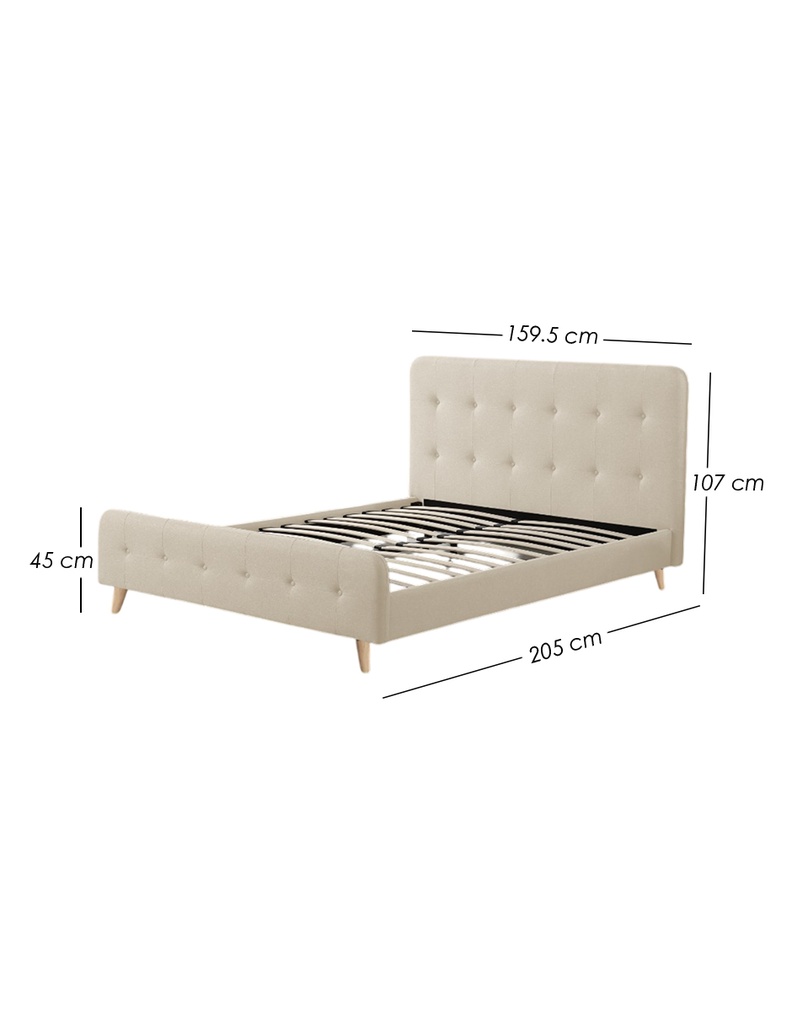 Base Con Cabecera Cama-014 de Madera Queen