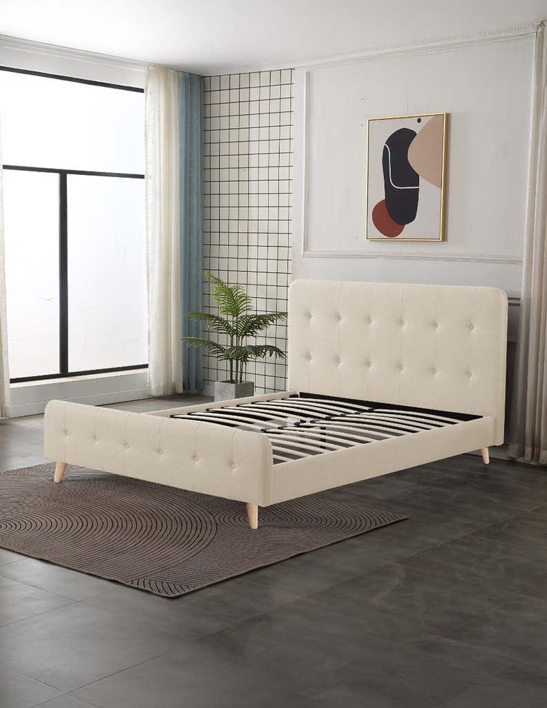 Base Con Cabecera Cama-014 de Madera Queen