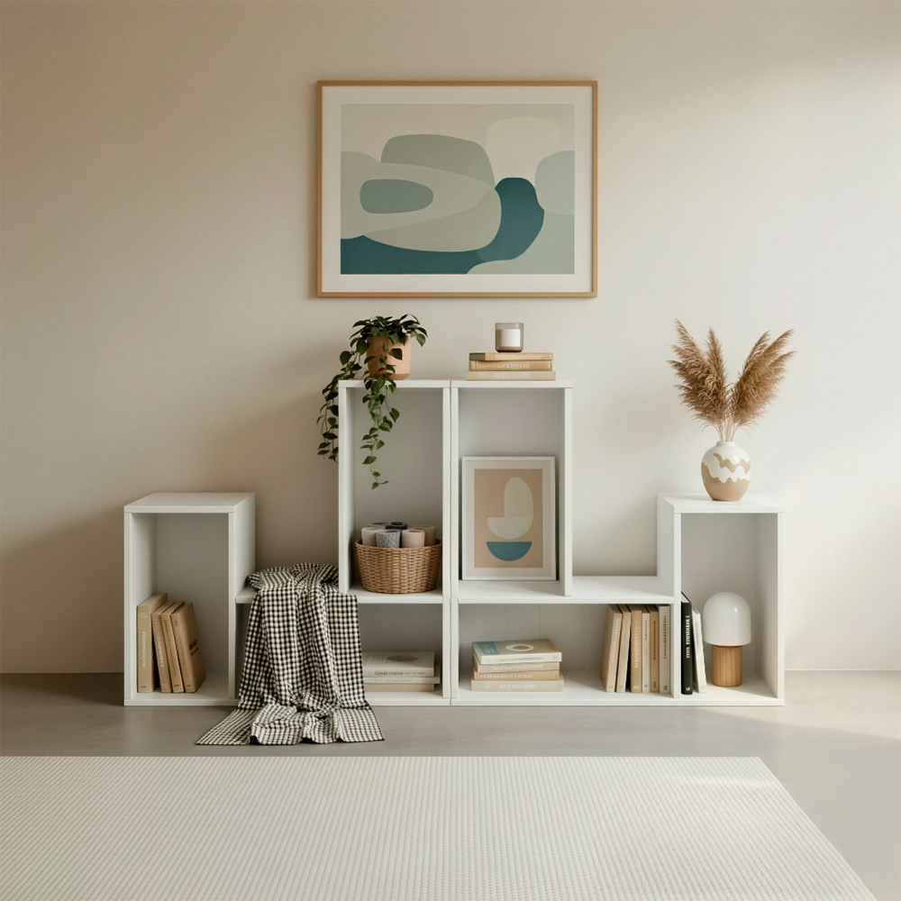 Kit de 2 Librero Modular de 3 cubos Blanco  