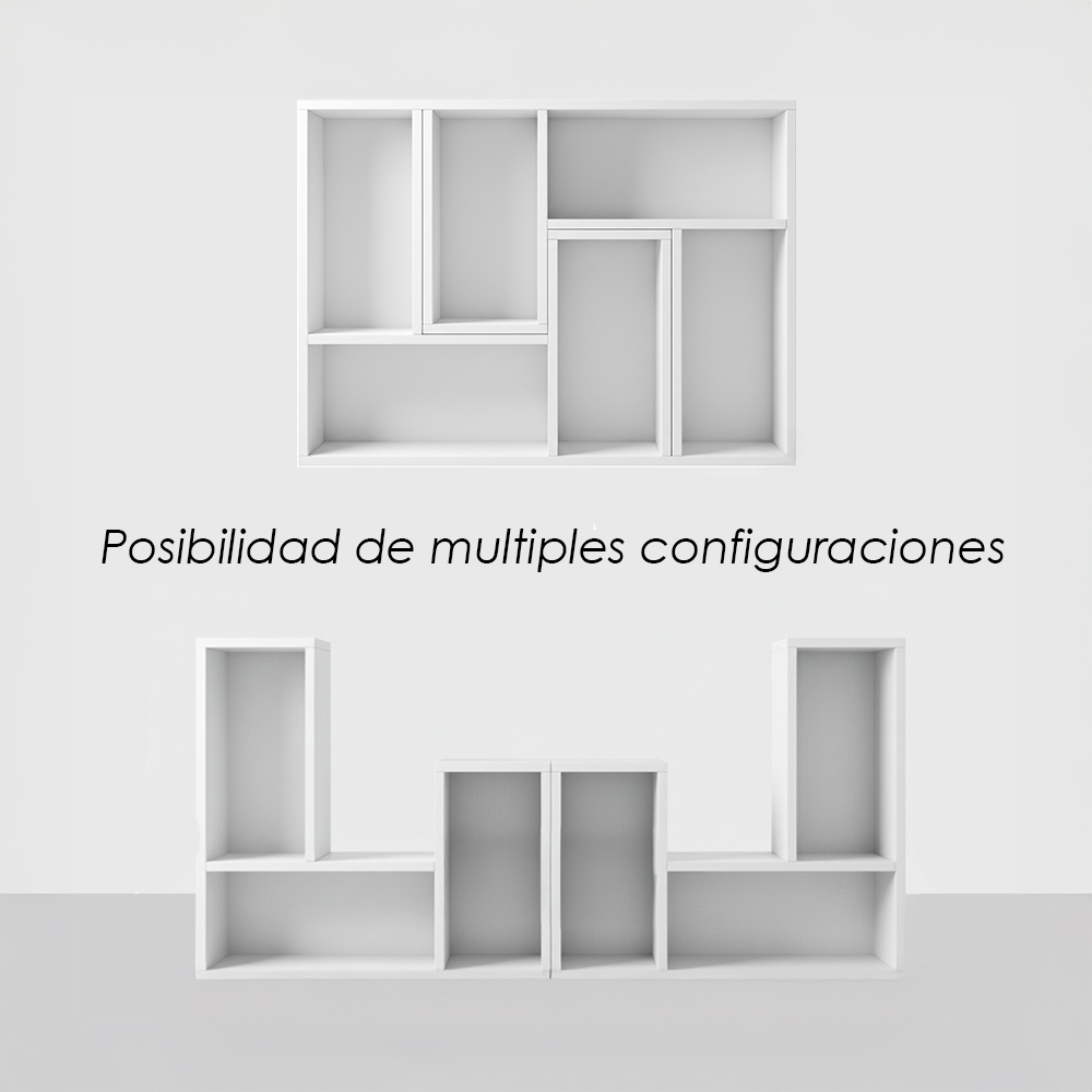 Kit de 2 Librero Modular de 3 cubos Blanco  