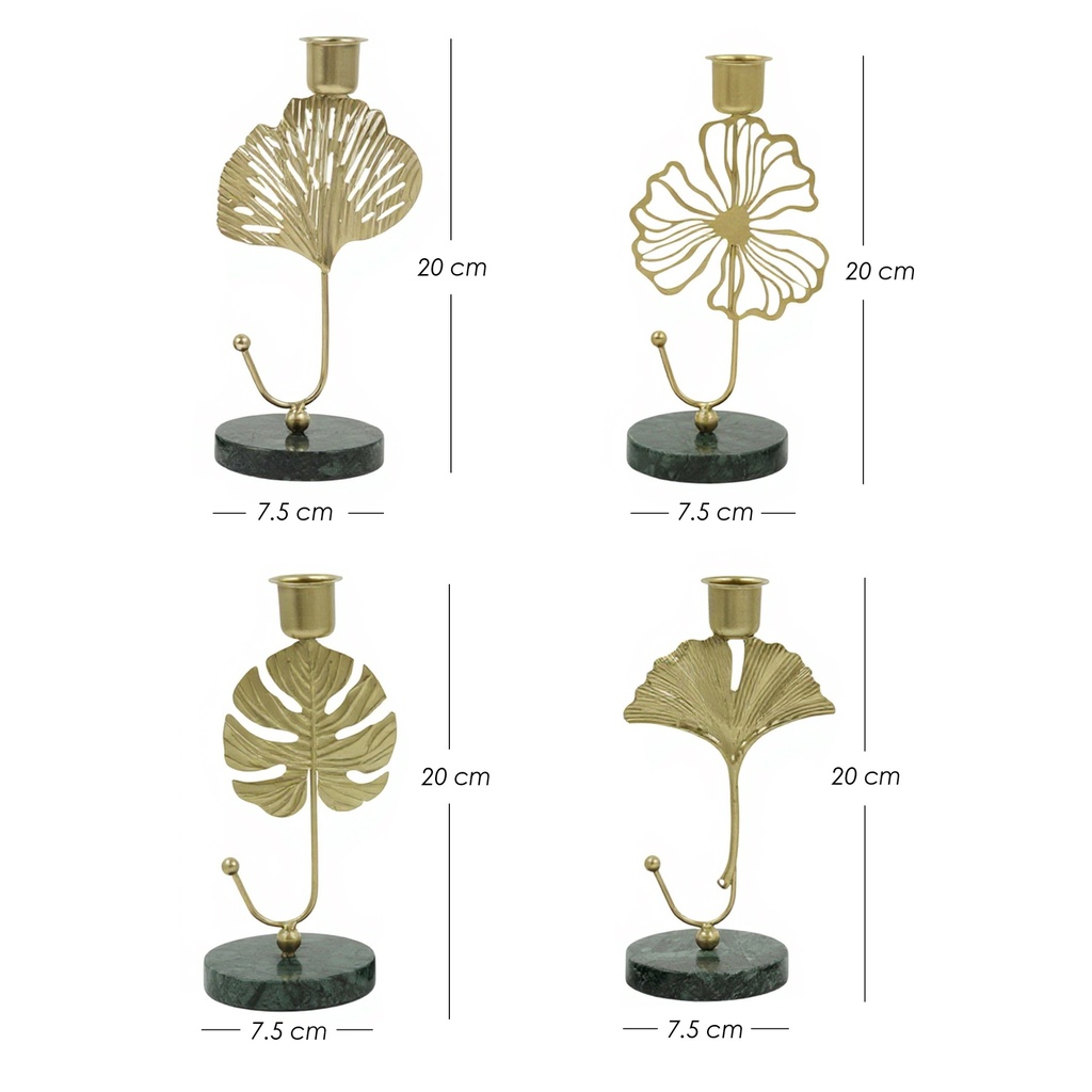 4 Portavelas Color Dorado