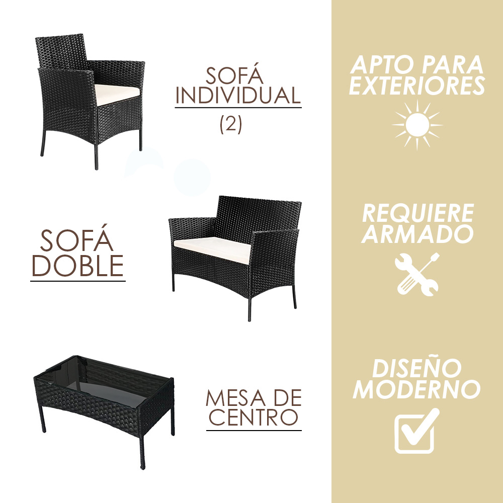 Sala de jardín (Negro con blanco)