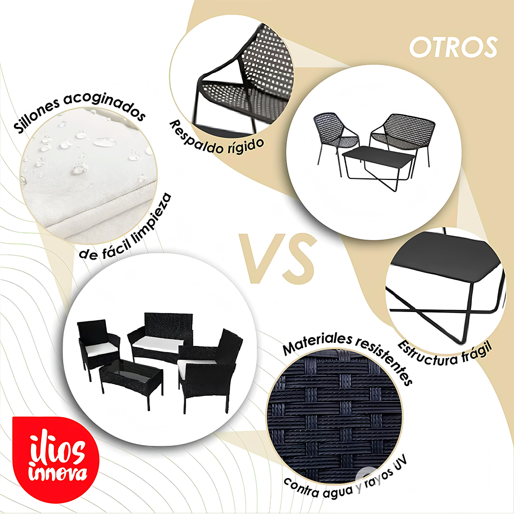 Sala de jardín (Negro con blanco)