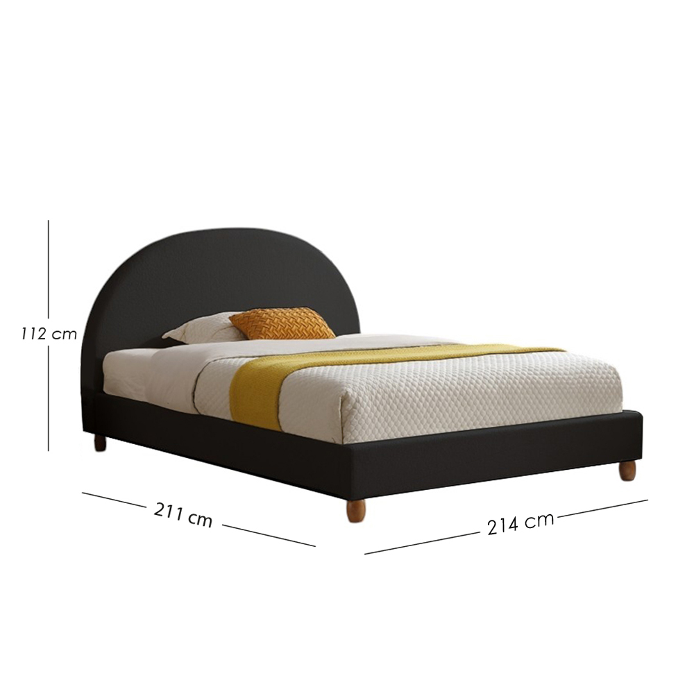 Base Con Cabecera Cama-9572 de Madera King Color Negro