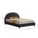 Base Con Cabecera Cama-9572 de Madera King Color Negro