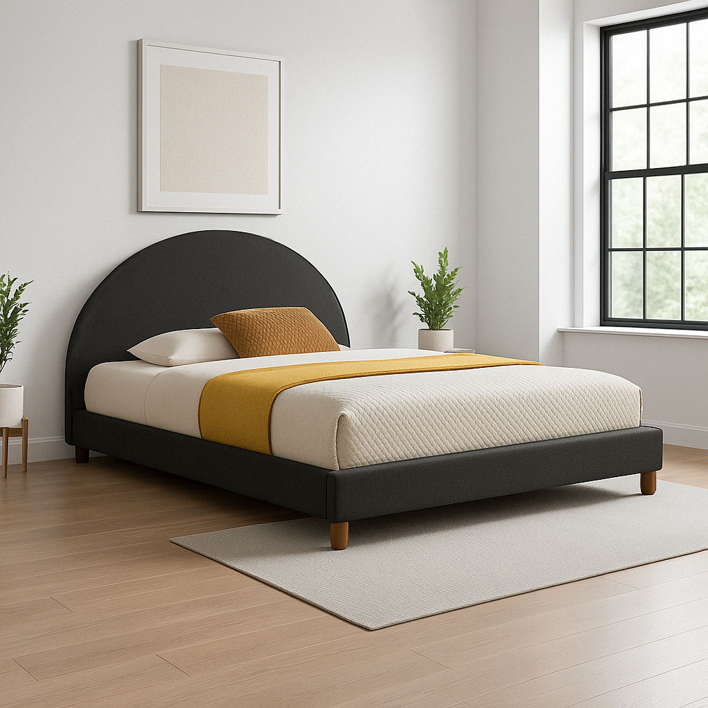 Base Con Cabecera Cama-9572 de Madera King Color Negro