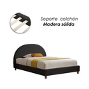 Base Con Cabecera Cama-9572 de Madera King Color Negro