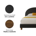 Base Con Cabecera Cama-9572 de Madera King Color Negro