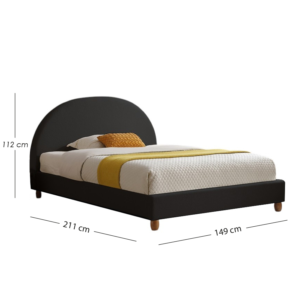 Base Con Cabecera Cama-9572 de Madera Matrimonial Color Negro