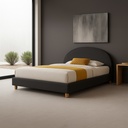 Base Con Cabecera Cama-9572 de Madera Matrimonial Color Negro