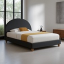 Base Con Cabecera Cama-9572 de Madera Matrimonial Color Negro