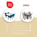 Comedor de Mármol con Sillas Azules