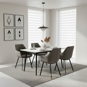 Comedor de Mármol con Sillas Grises