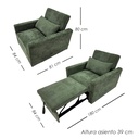 Sofá Cama Individual Malta Verde