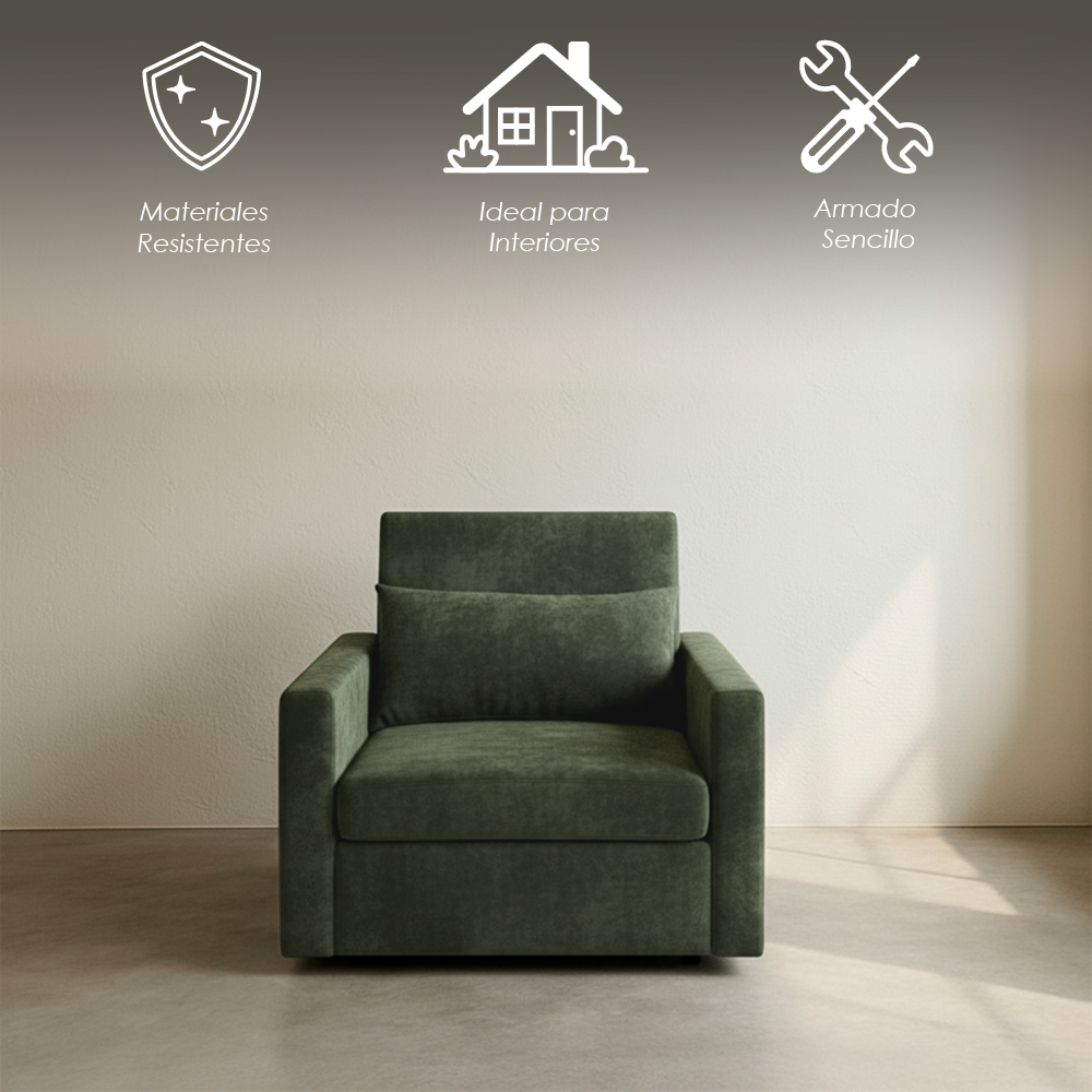 Sofá Cama Individual Malta Verde