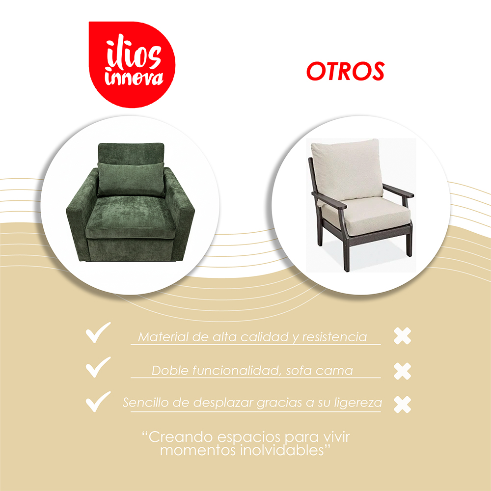 Sofá Cama Individual Malta Verde