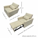 Sofá Cama Individual Malta Beige