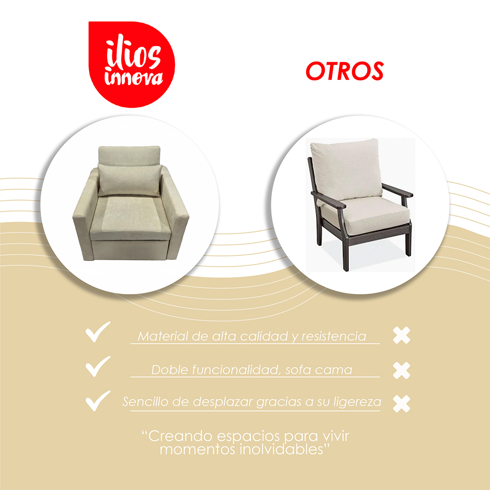 Sofá Cama Individual Malta Beige