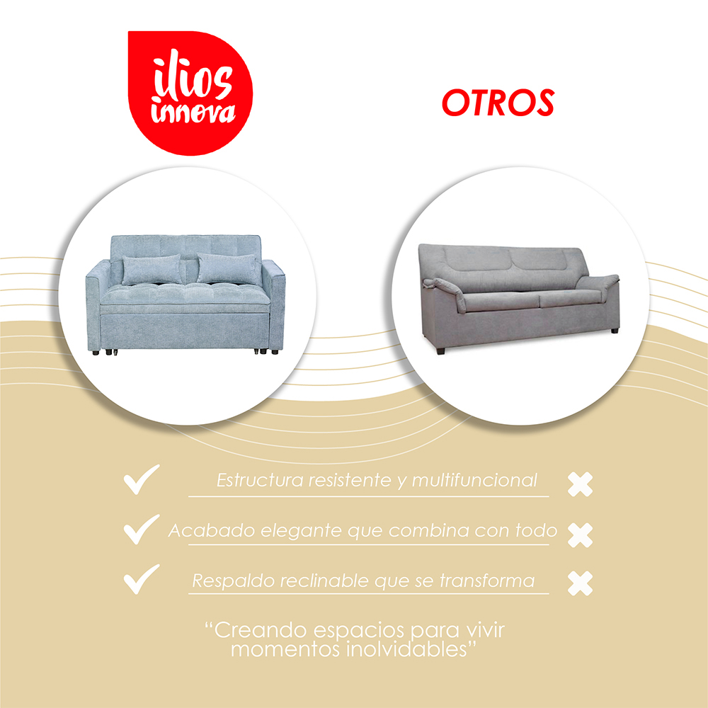 Sofá Cama Nova Azul