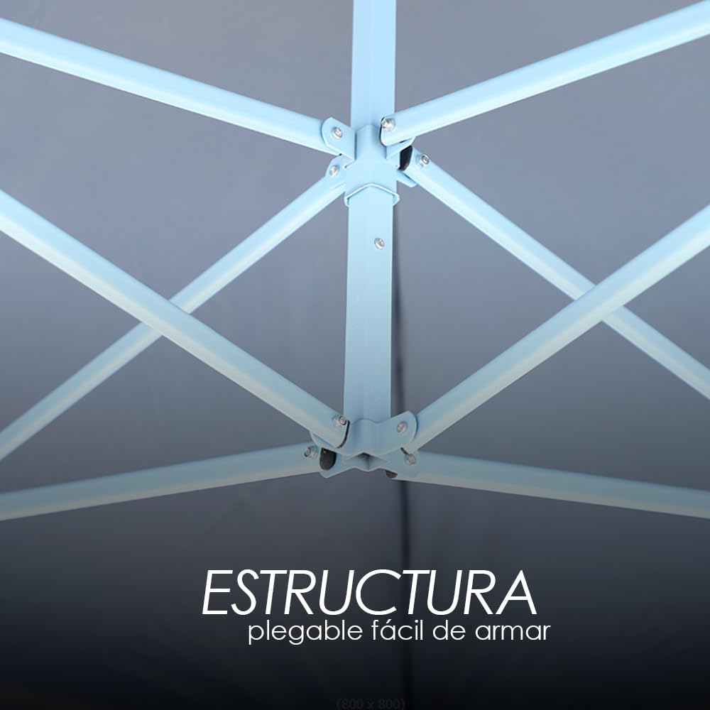 Toldo Plegable con Paredes 2x2 Azul