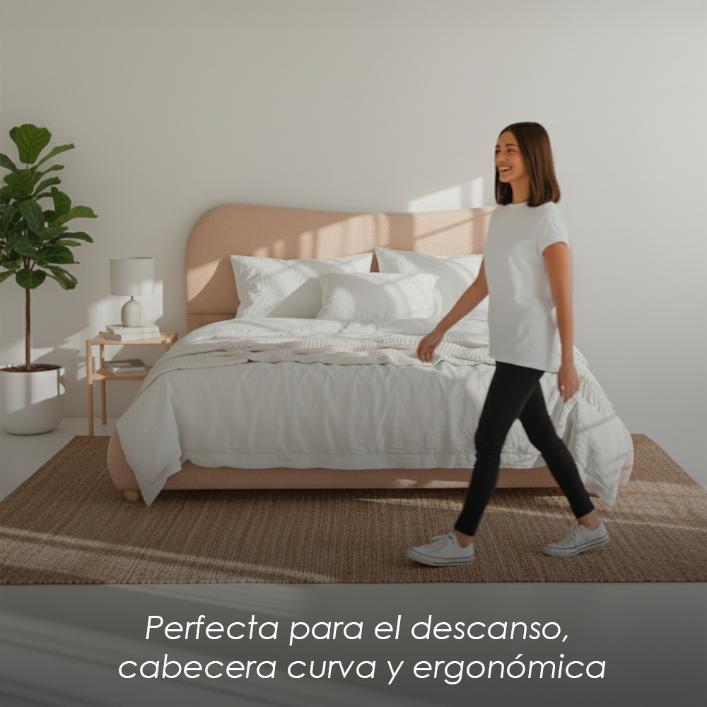 Base con Cabecera 3861 Beige King Size