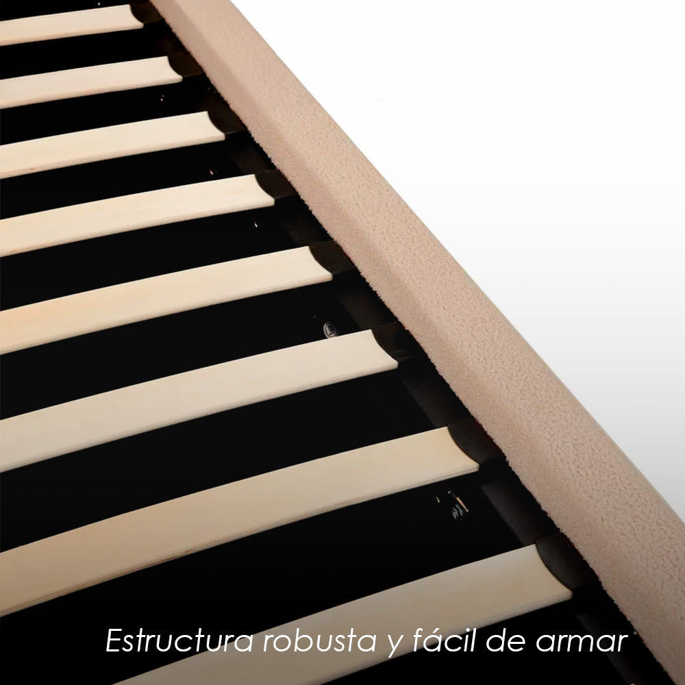 Base con Cabecera 3861 Beige King Size