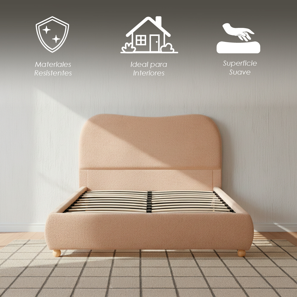 Base con Cabecera 3861 Beige Matrimonial