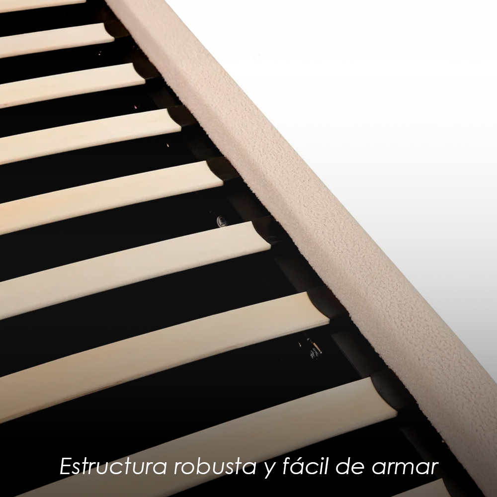 Base con Cabecera 3861 Beige Matrimonial