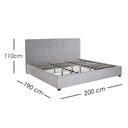 Base con Cabecera 5460 Gris King Size 