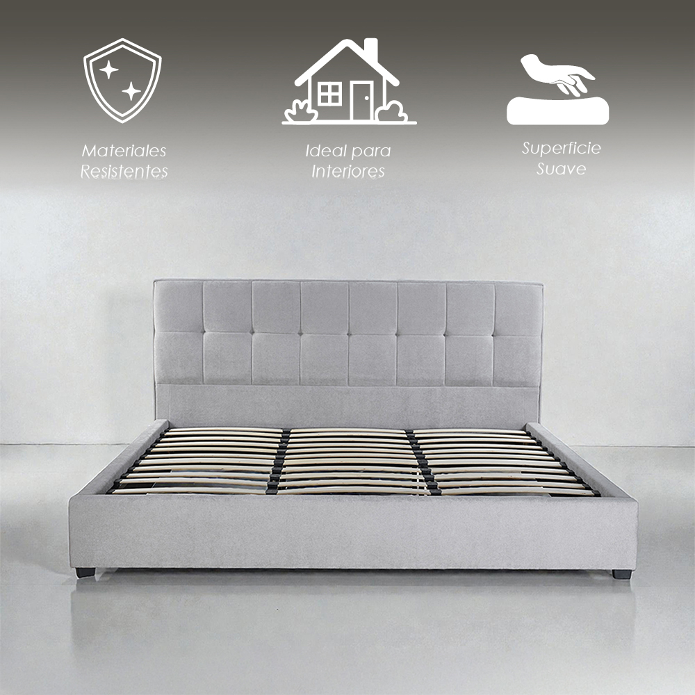 Base con Cabecera 5460 Gris King Size 