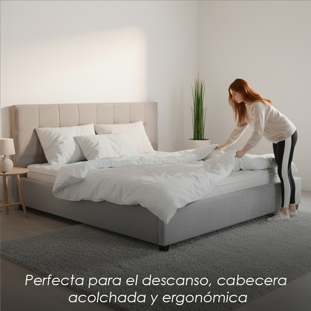 Base con Cabecera 5460 Gris King Size 