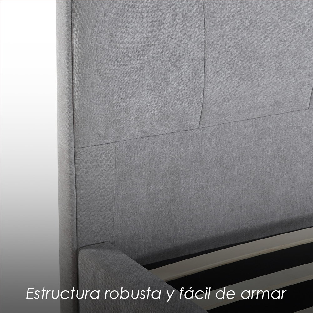 Base con Cabecera 5460 Gris King Size 