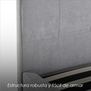 Base con Cabecera 5460 Gris King Size 