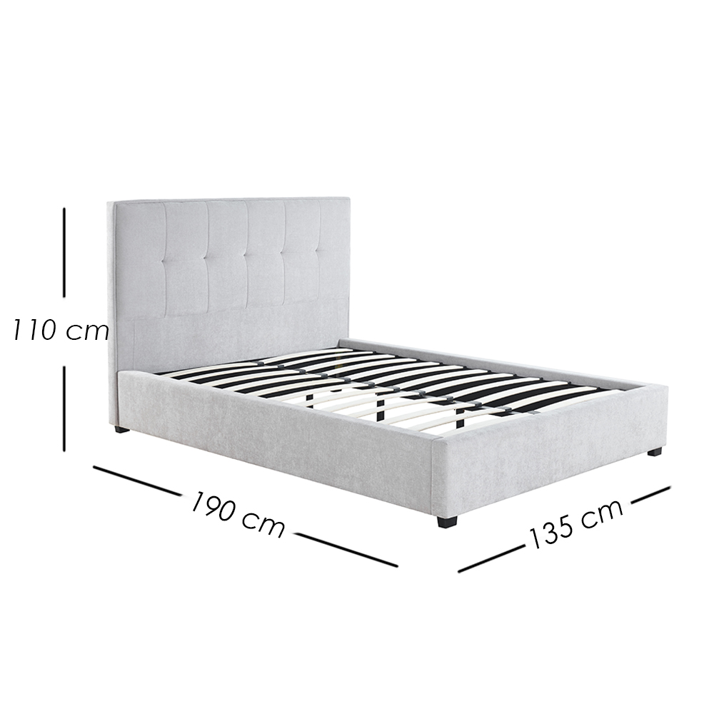 Base con Cabecera 5460 Gris Matrimonial