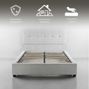 Base con Cabecera 5460 Gris Matrimonial