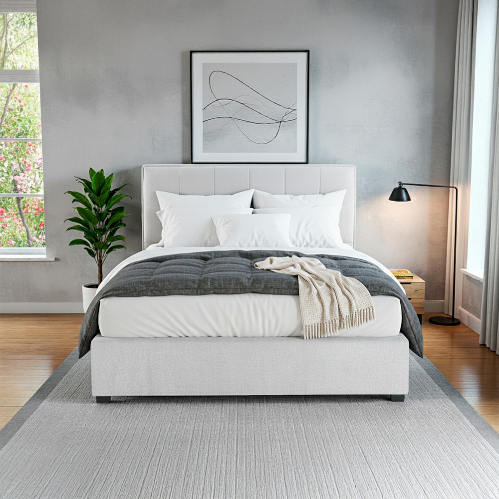 Base con Cabecera 5460 Gris Matrimonial