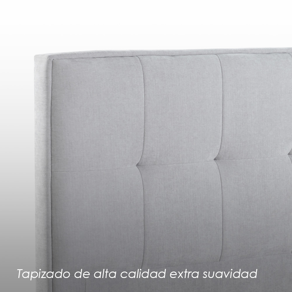 Base con Cabecera 5460 Gris Matrimonial