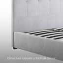 Base con Cabecera 5460 Gris Matrimonial