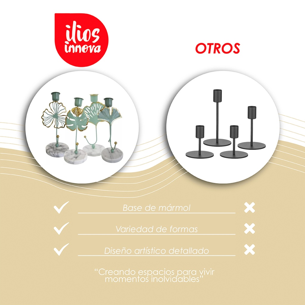 4 Portavelas de Mármol de mesa