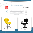 4 Sillas para oficina con respaldo geométrico Amarillo