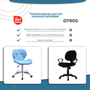 4 Sillas para oficina con respaldo geométrico Azul