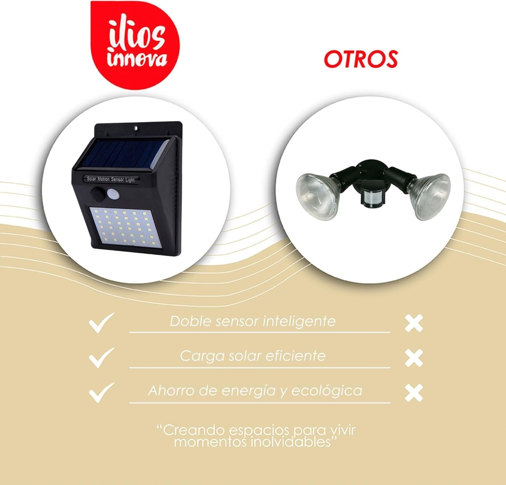 5 Lámparas solares con 30 leds (100)